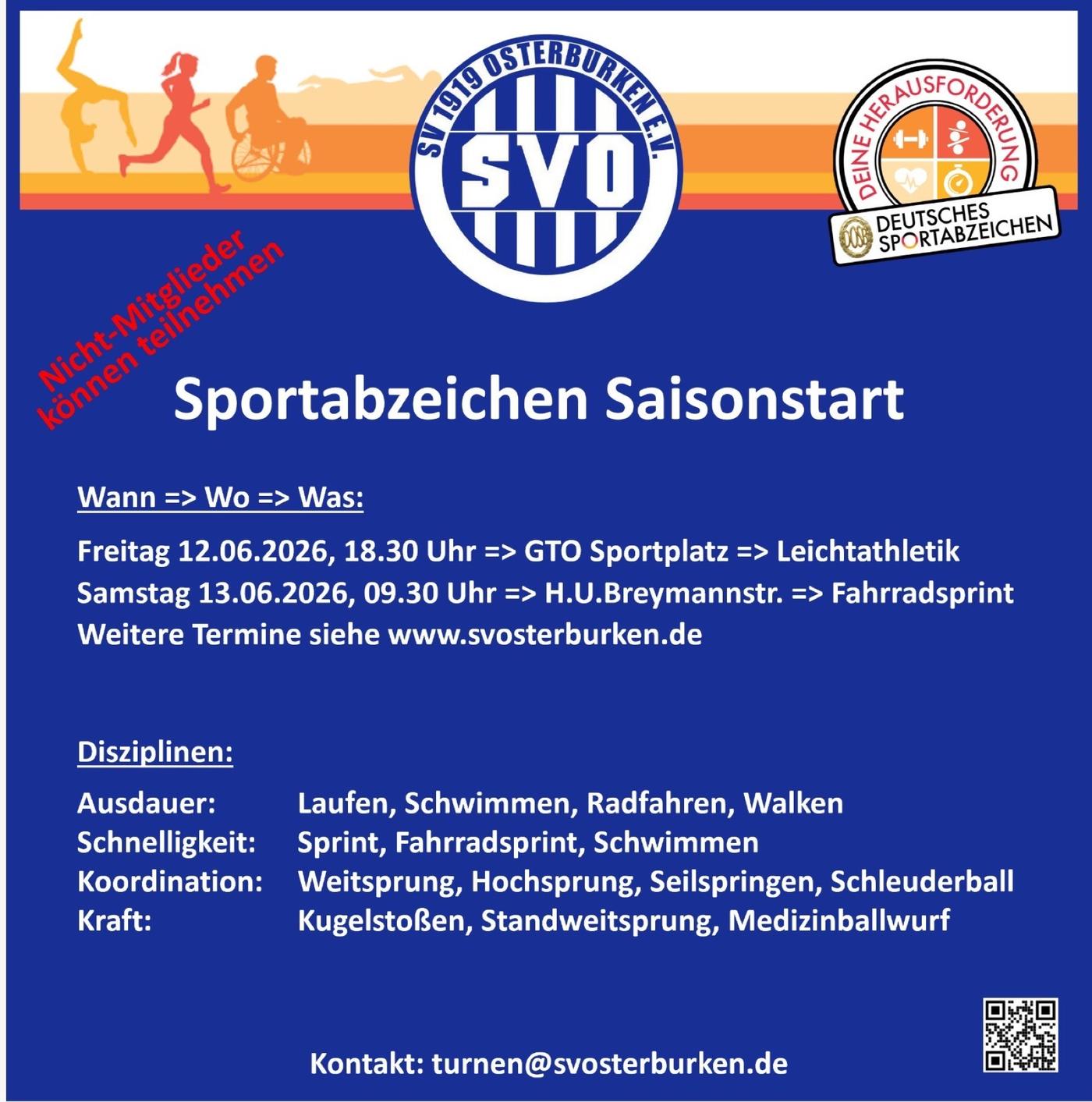 Familien beim Sportabzeichen-Training auf dem Sportplatz